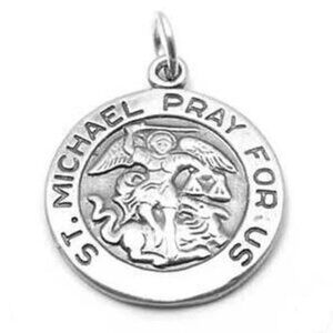 ST. MICHAEL MEDAL CHARM IN STERLING SILVER